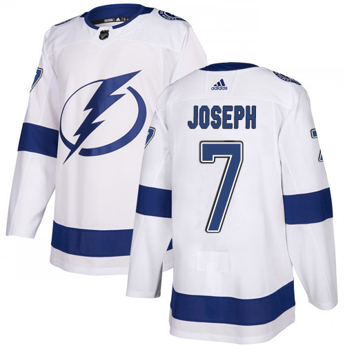 Adidas Tampa Bay Lightning Men 7 Mathieu Joseph White Road Authentic Stitched NHL Jersey